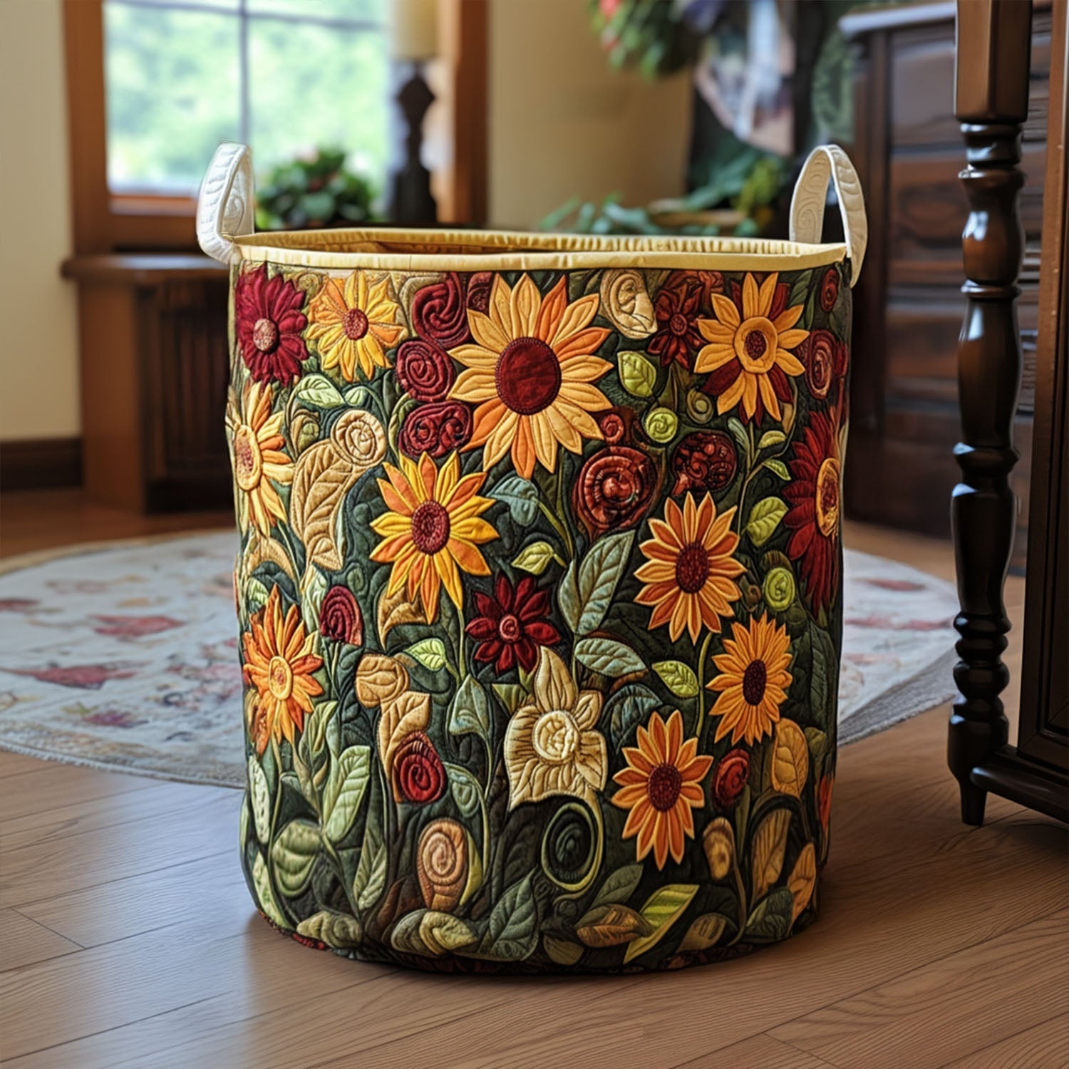 Amber Meadow Quilted Laundry Basket NCU0PTT756