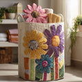 Antique Floral Quilted Laundry Basket NCU0PTT832