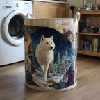 Arctic Wolf Spirit Quilted Laundry Basket NCU0HNH764