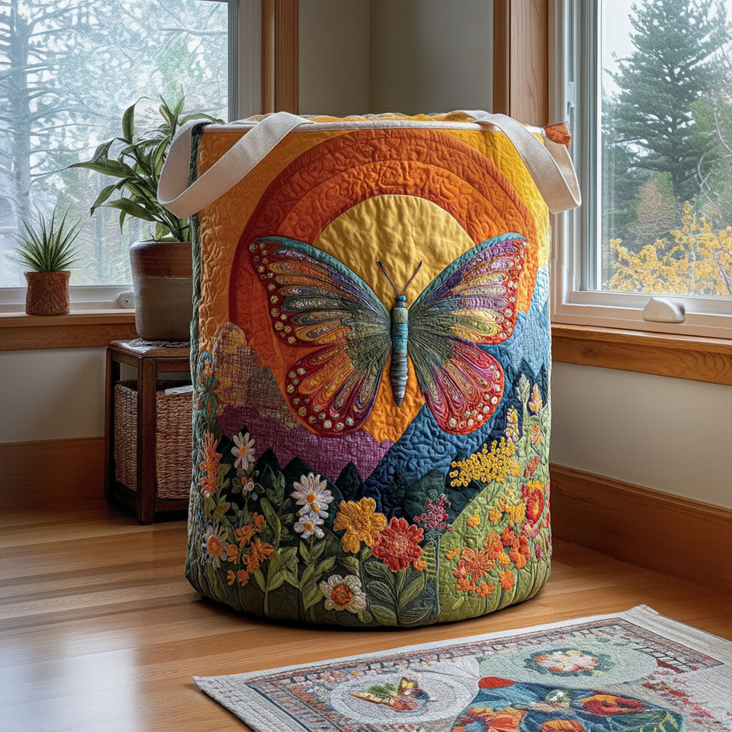 Aurora Butterfly Quilted Laundry Basket NCU0PTT2583