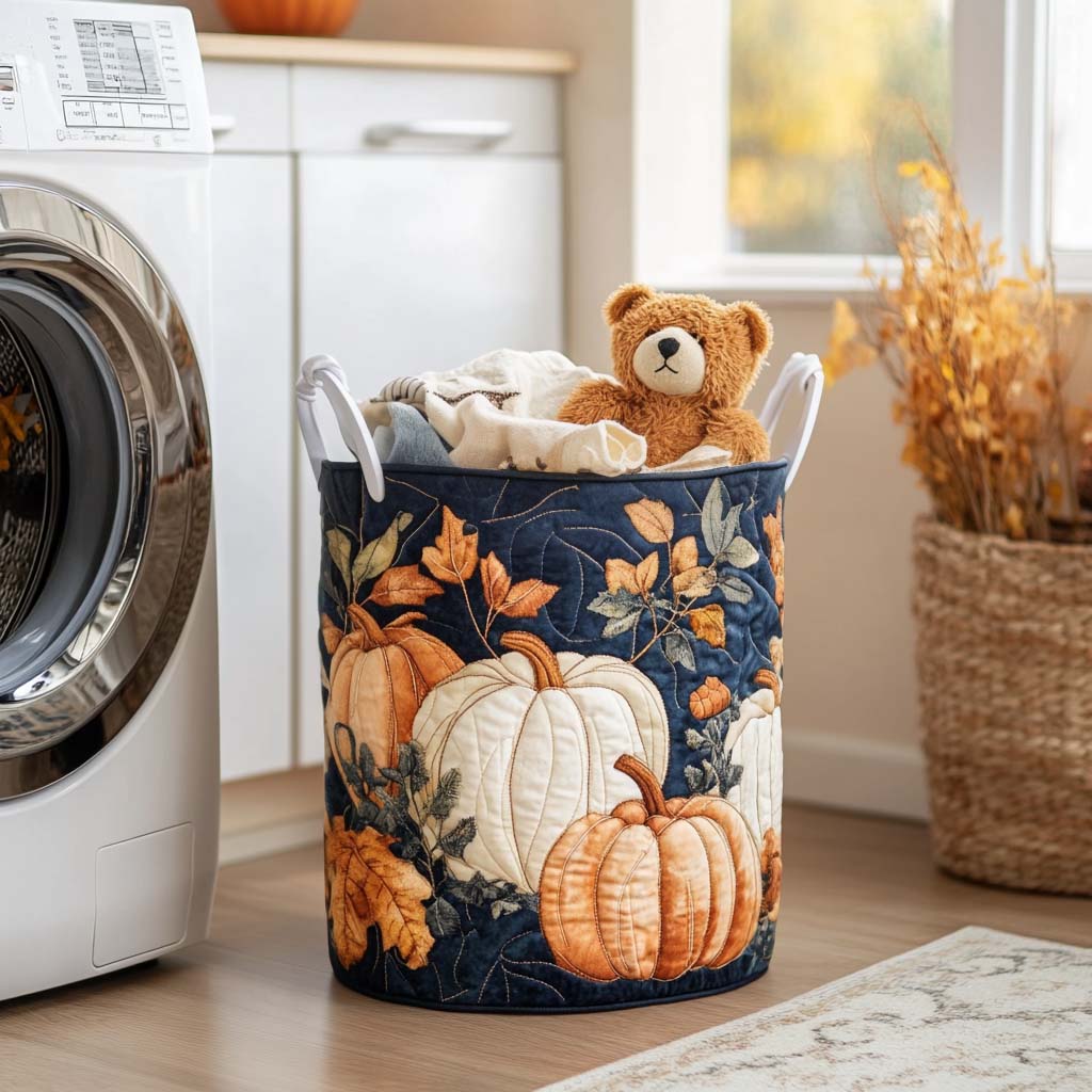 Autumn Blessings Quilted Laundry Basket NCU0NNT1054