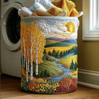 Autumn Fields Quilted Laundry Basket NCU0TH2982