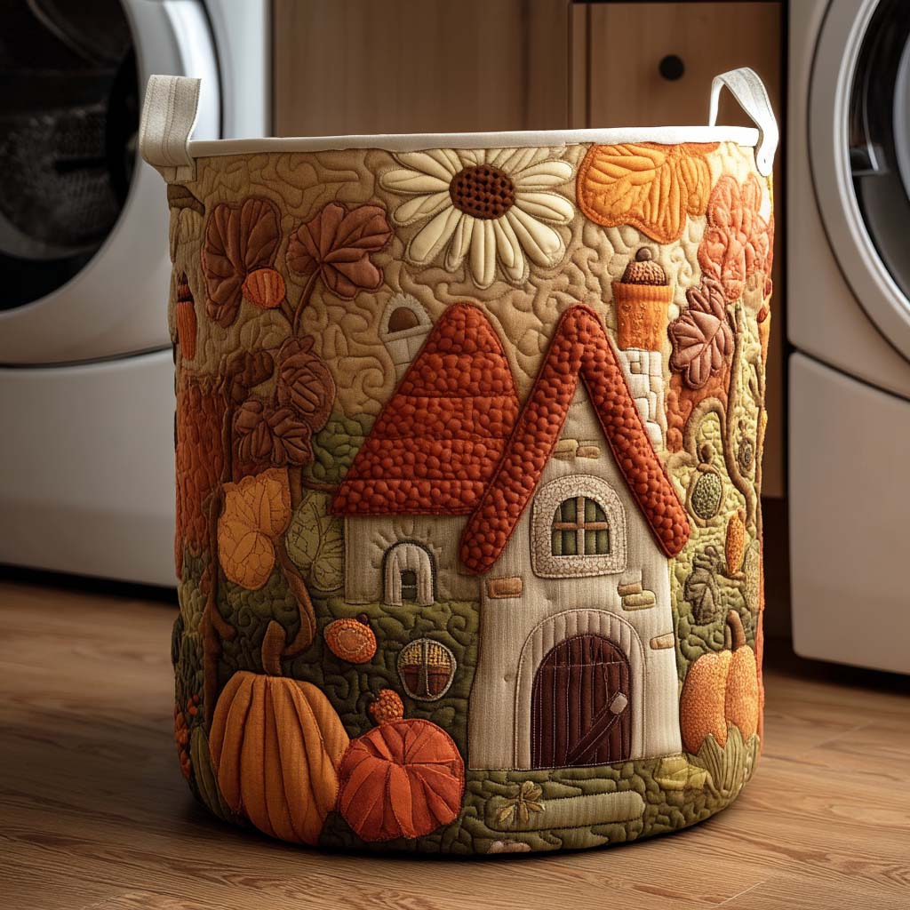 Autumn Forest Charm Quilted Laundry Basket NCU0NTD037