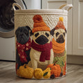 Autumn Pug Crew Quilted Laundry Basket NCU0HNH066