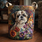 Autumn Shih Tzu Quilted Laundry Basket NCU0HNH716