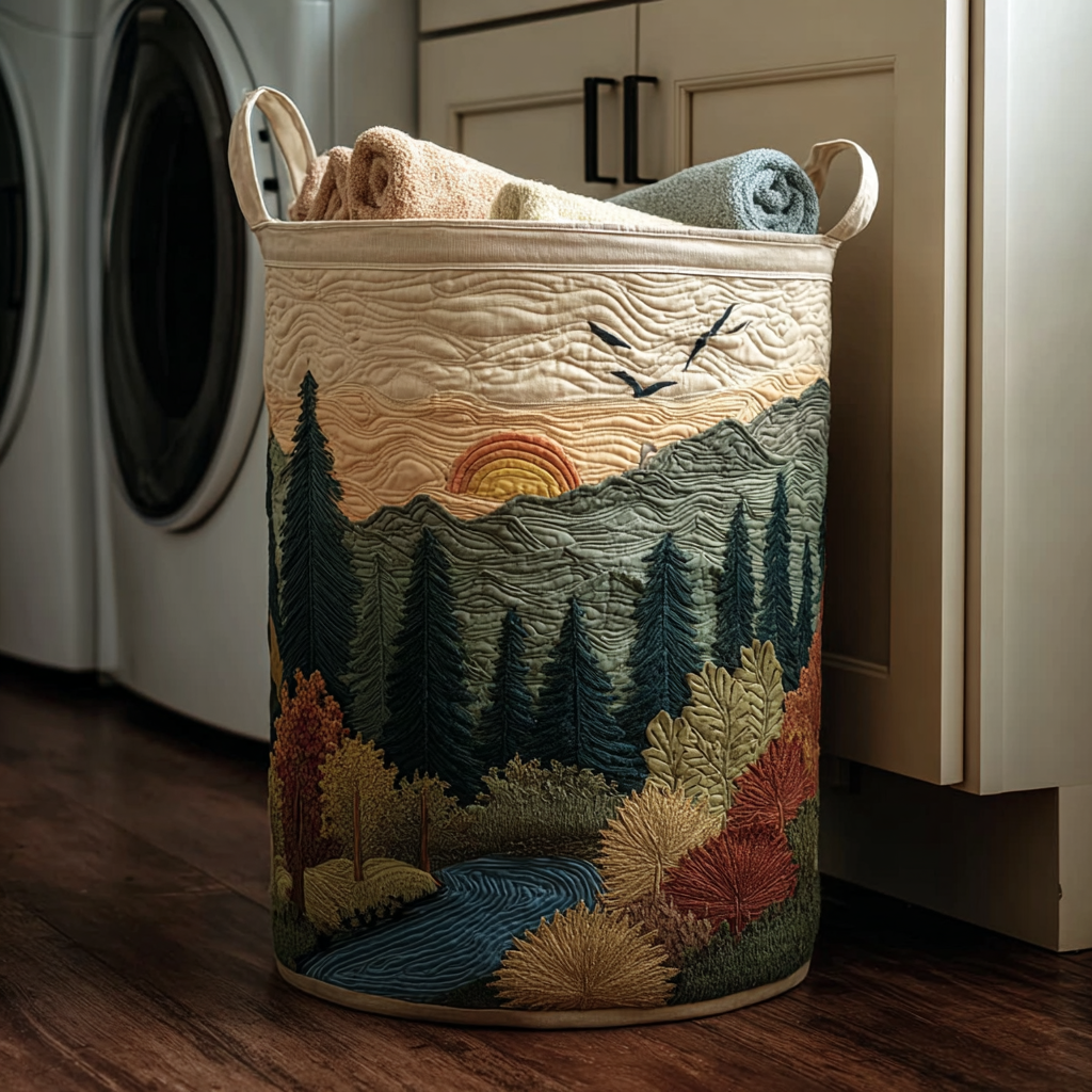 Autumn Trail Quilted Laundry Basket NCU0DDK1979